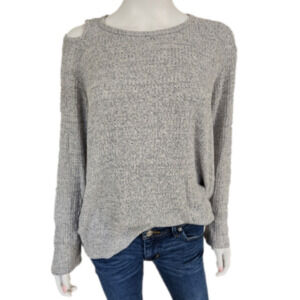 Democracy Long Sleeve One Cold Shoulder Lightweight Sweater Size M